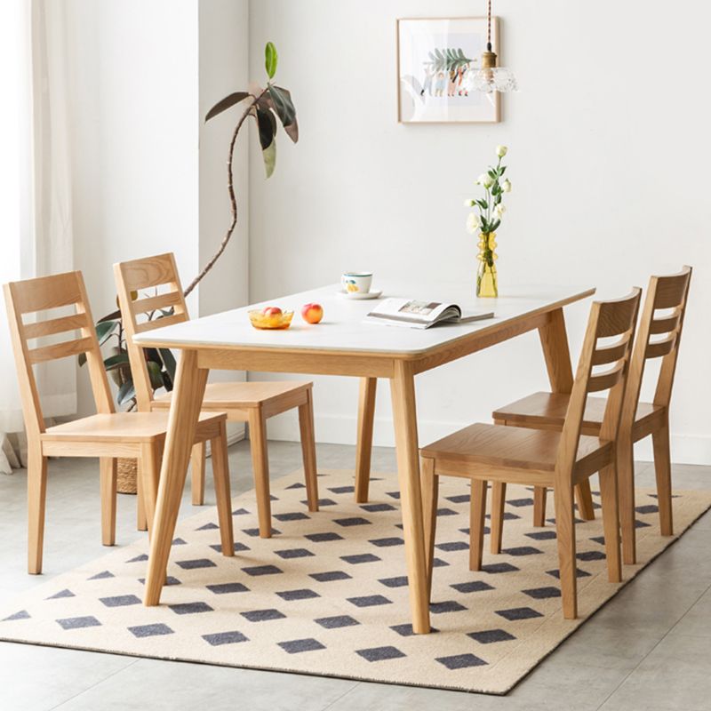 Modern Style Dinette Set 1/5 Pcs Rectangle Solid Wood Dinette Table with Dining Chair
