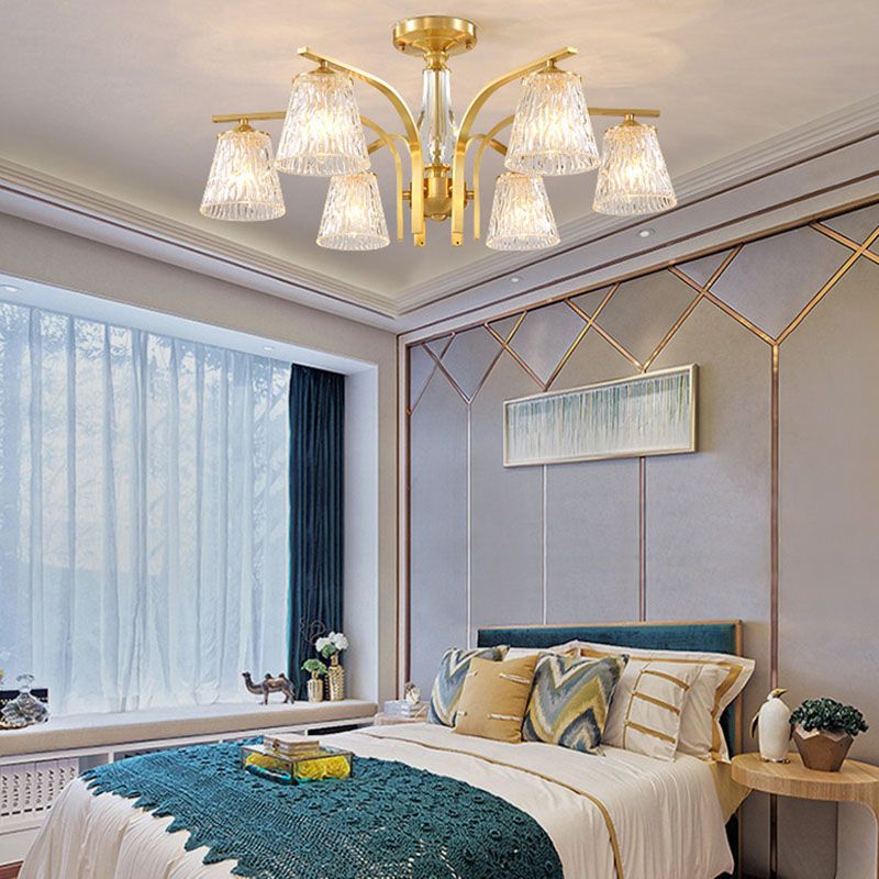 Light Luxury Crystal Ceiling Lamp Cylinder Shape Ceiling Light for Bedroom