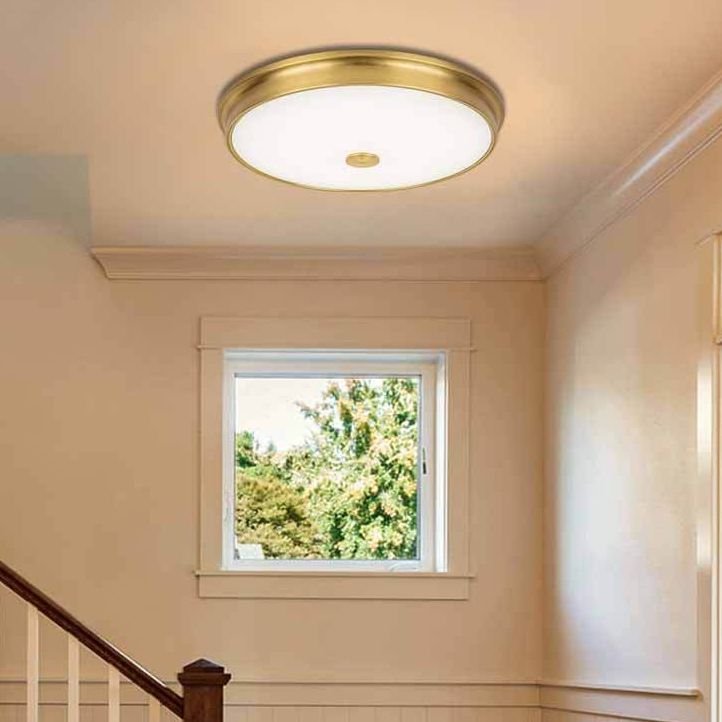 Rustikale einfache Metall-Flush-Halterung Deckenlampe runde Form LED Flush Mount Beleuchtung für Schlafzimmer