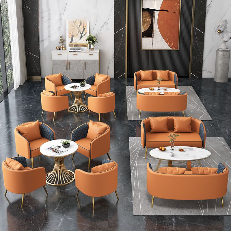 1/5 Pcs Metal Glam Style Dining Room Set with Round Table and Pedestal Base Dining Set