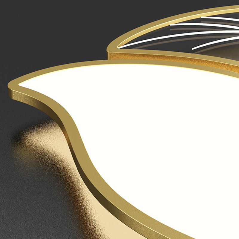 Lámpara empotrada moderna de acrílico con forma de hoja, iluminación empotrada LED para sala de estar