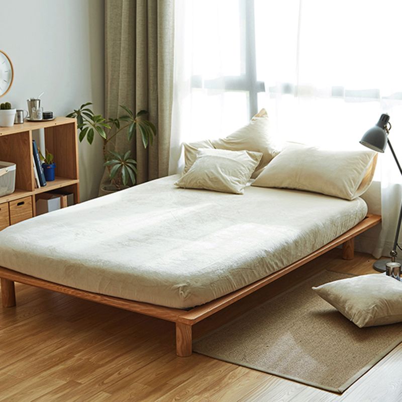 Fade Resistant Bed Sheet Solid Color Non-Pilling Polyester Fitted Sheet