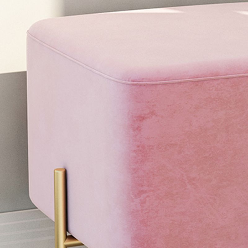 Leisure Velvet Pouf Ottoman Plain Square Water Resistant Ottoman Taverna