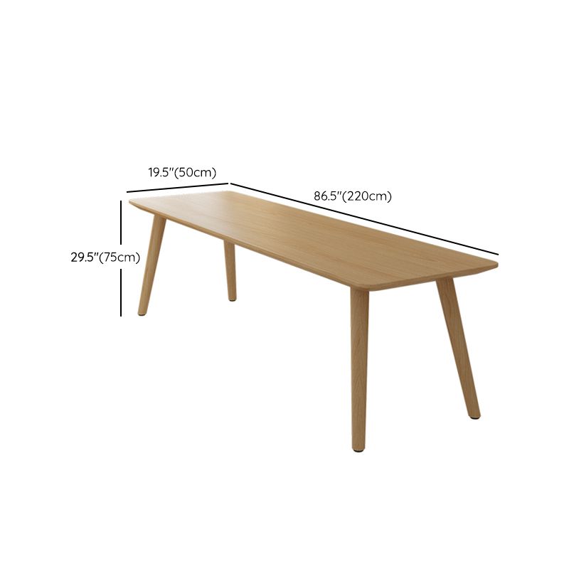 29.53" Tall Solid Wood Writing Desk Natural Curved Office Desk with Parsons Base