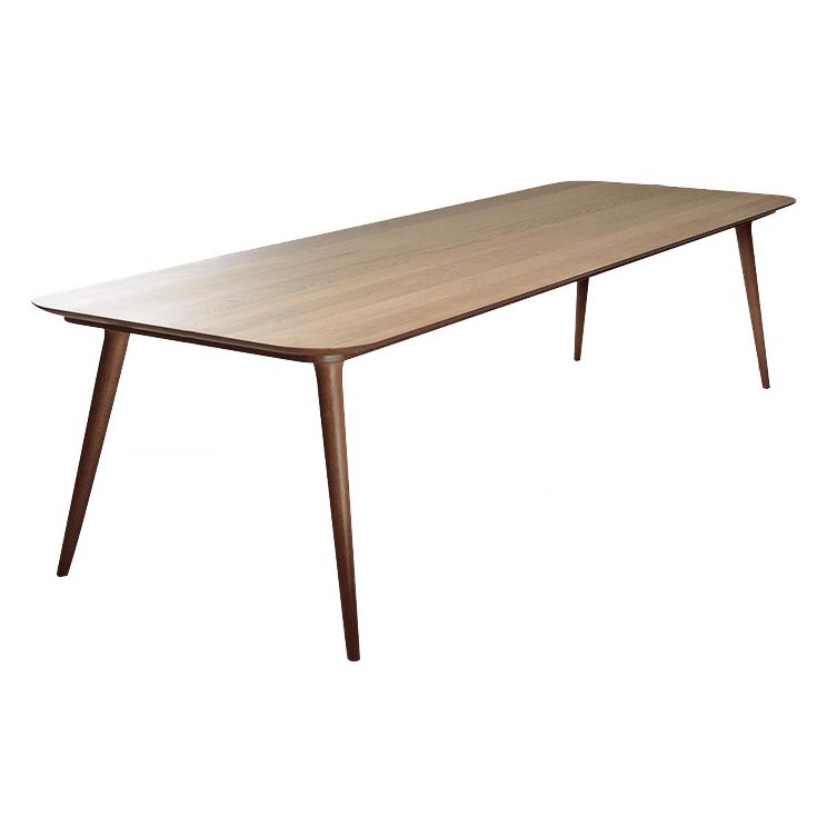Rectangle Shape Wood Color Dining Table Solid Wood Table Contemporary with 4 Legs