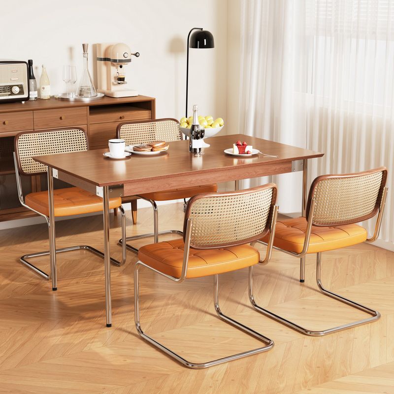 Modern Rectangle Wood Dining Table 1/5/6 Pieces Dining Set for Dining Room