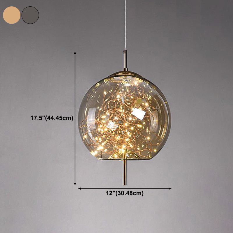 Geometric Shape Glass Hanging Light Modern Style 1 Light Hanging Light Fixtures