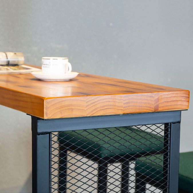 Industrial Rectangular Bar Table Set 1/3/5 Pieces Wooden Counter Table with Armless Stools