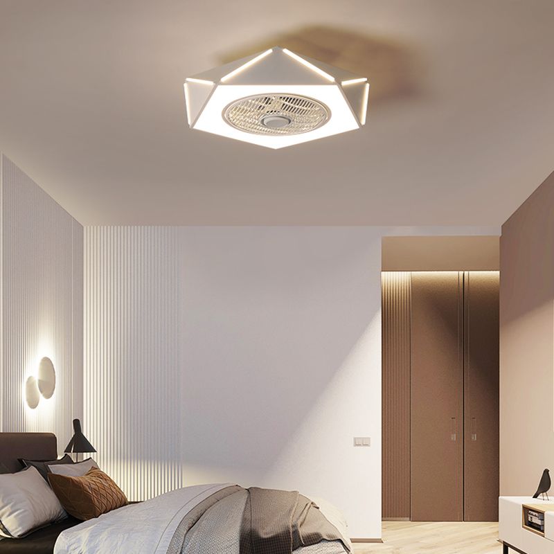 1 Light Ceiling Fan Light Modern Style Metal Ceiling Fan Light for Bedroom