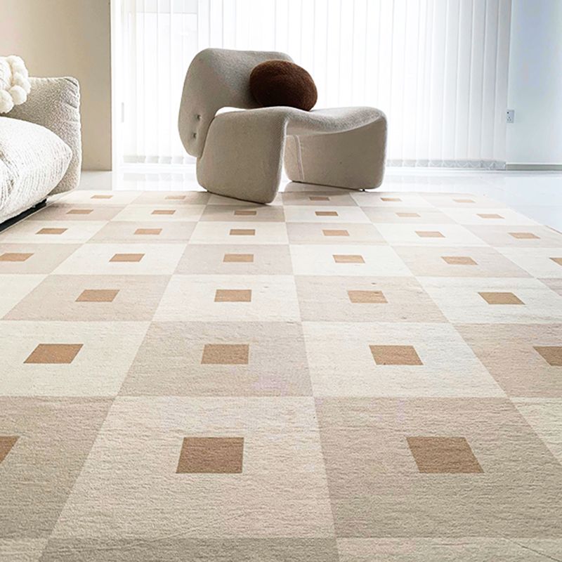 Dark Gray Modern Rug Polyester Pattern Area Rug Stain Resistant Rug for Living Room