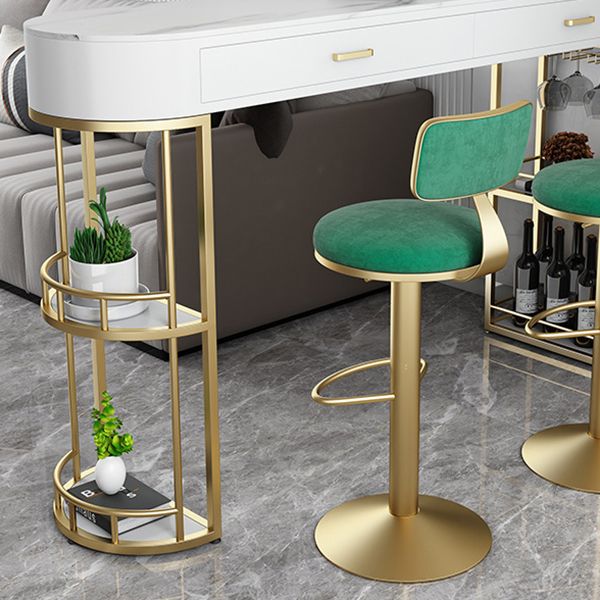 Glam Style Stone Bar Table 1/3/4 Pieces Counter Table with Upholstered Stools