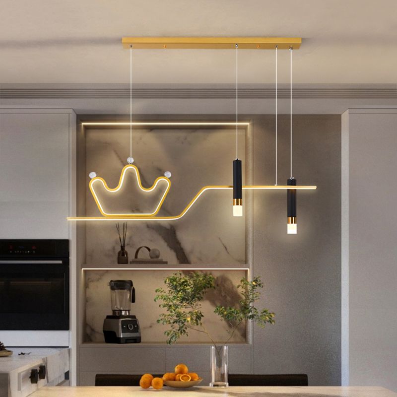 Linear New Modern Island Chandelier Lights LED Aluminum Hanging Ceiling Lights for Dining Room