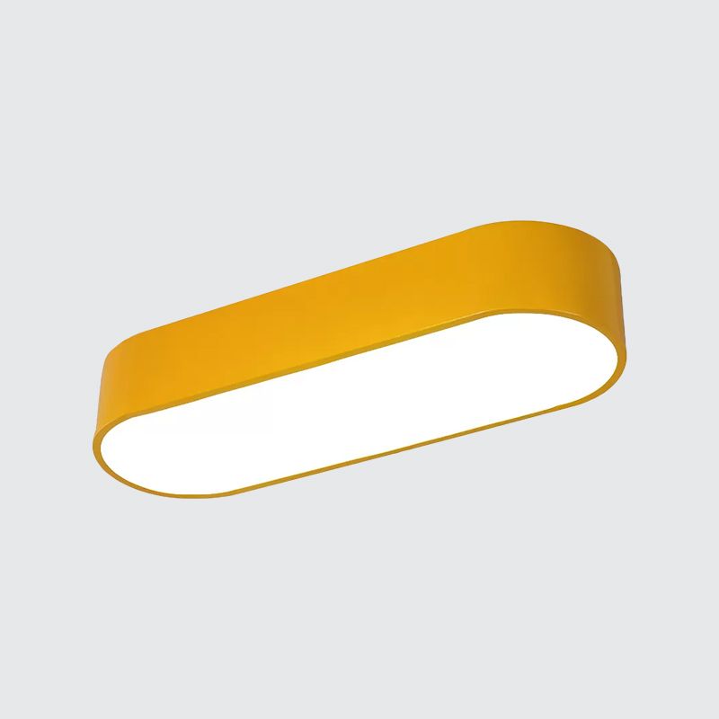 Lámpara LED elíptica empotrada para niños, acrílico, acabado rojo/amarillo/azul, cerca de la lámpara de techo