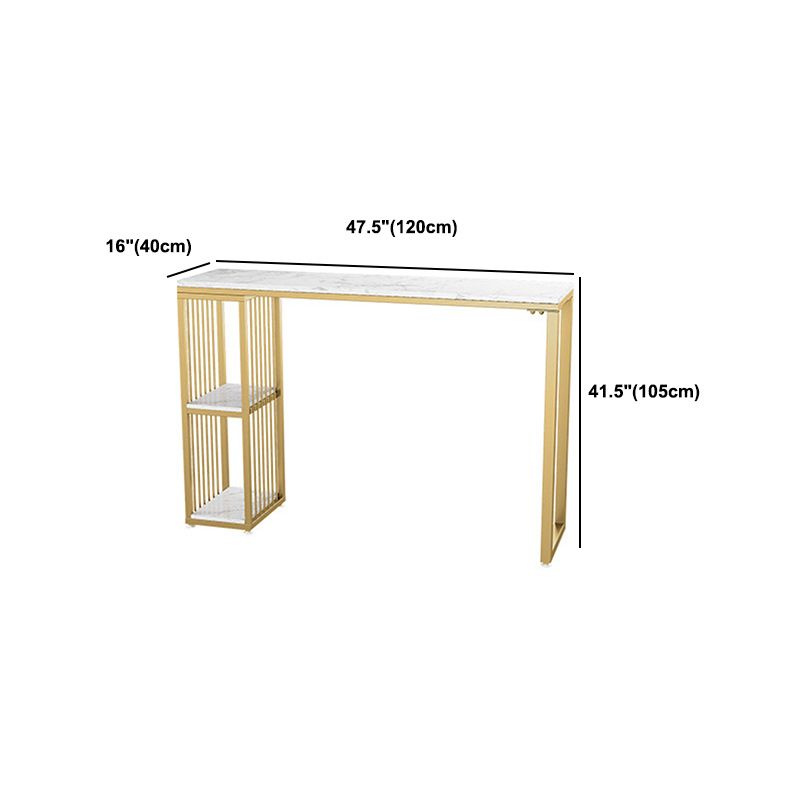 Glam Style 1/2/3 Pieces Faux Marble Bar Table Set Fixed Table Counter Set