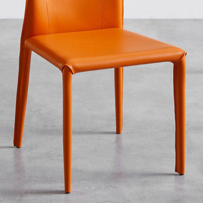 Faux Leather Dining Chairs Wingback Parsons Chair for Kitchen