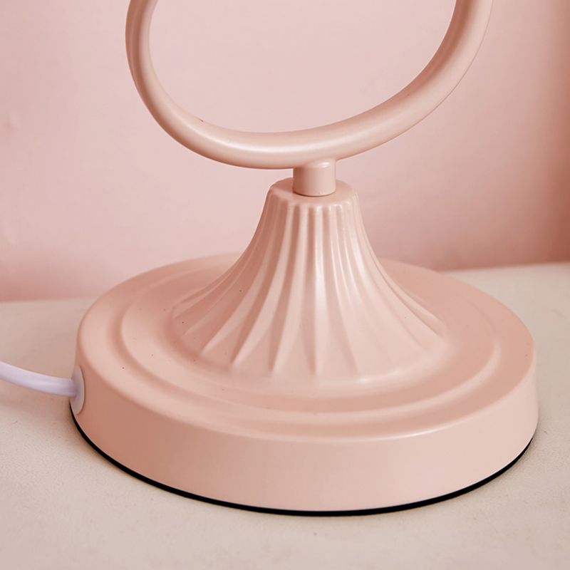 1 Light Drum Table Lighting Modern Style Glass Table Lighting for Bedroom