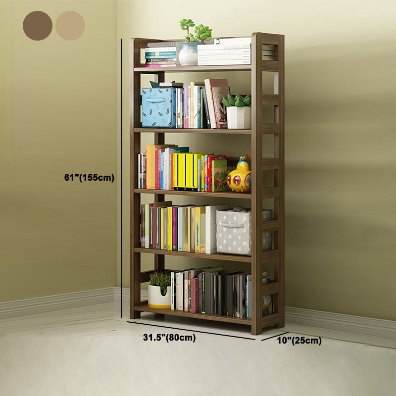 Modern Style Open Bookshelf Solid Wood Etagere Shelf Bookcase