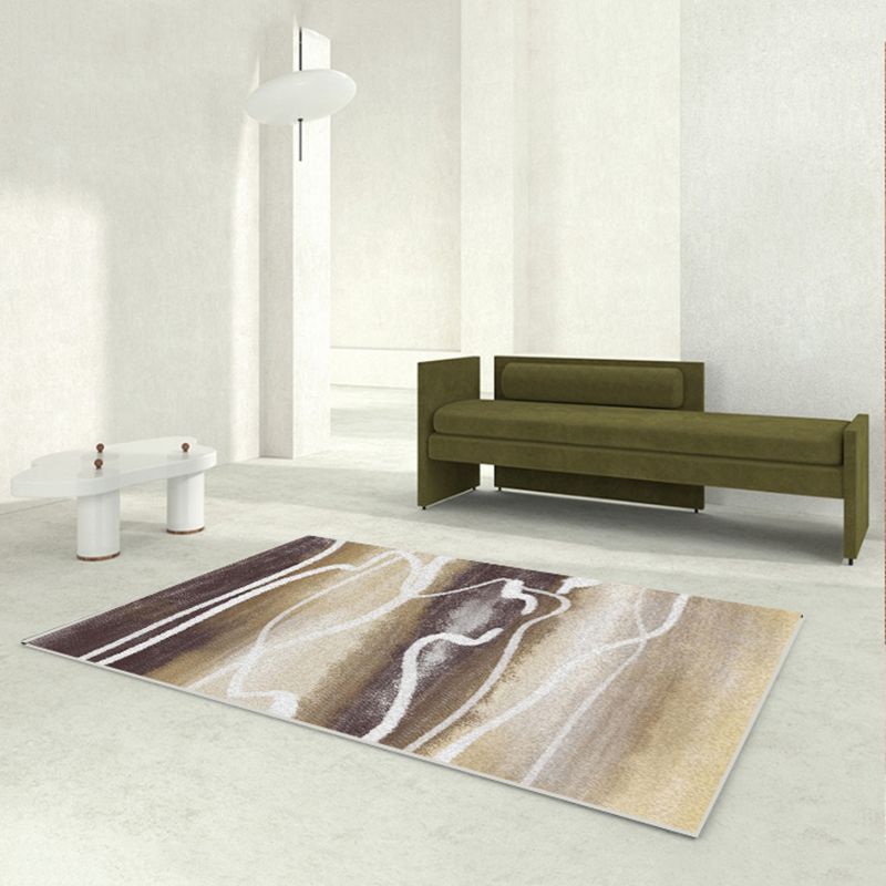 Minimalist Indoor Rug Washable Carpet Polyester Stain Resistant Area Rug for Living Room