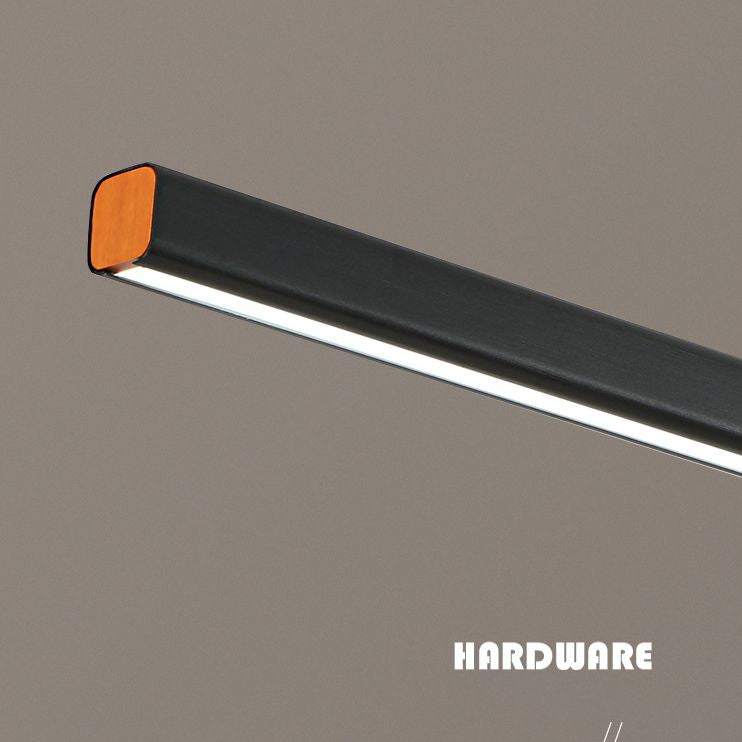 Nordic Minimalism LED Island Light Aluminum Long Strip Dining Room Lighting Fixture with 59" Adjustable Suspension Wire