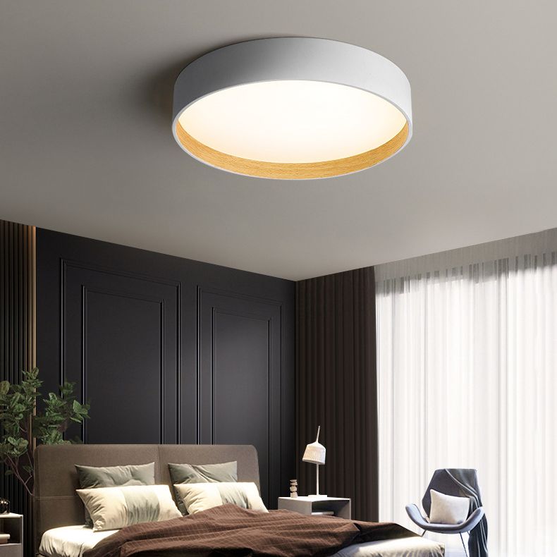 Moderne minimalistische ronde LED-inbouw smeedijzeren plafondarmatuur met acryl kap