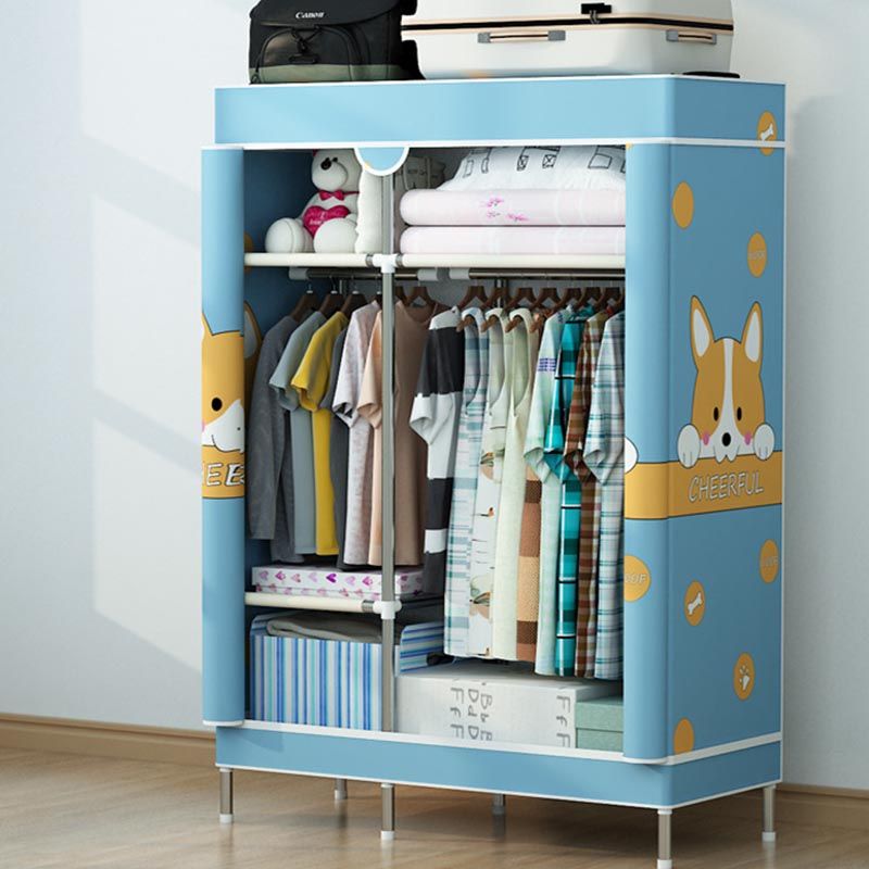 Matte Finish Wardrobe for Home Contemporary Storage Cabinet with Metal Legs