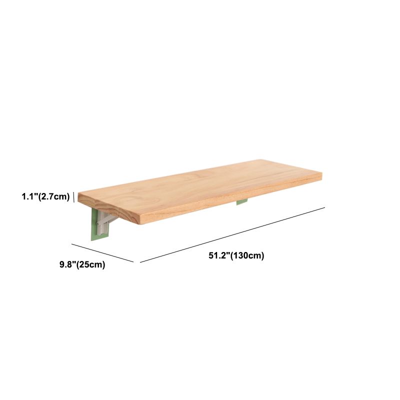 Natural Contemporary Floating Bookshelf Wall Mounted Wooden Shelf