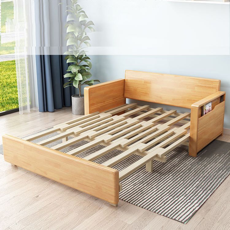 31.49" Wide Sleeper Sofa Linen Square Arms Sofa Bed with Upholstered