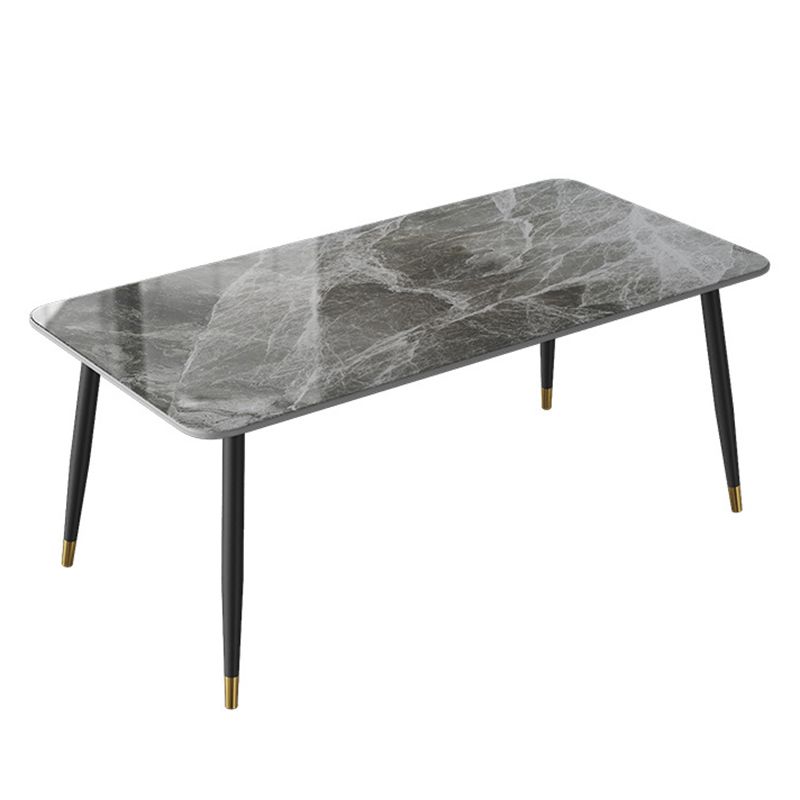 Modern White 72 in Marble Counter Table Rectangle Dining Table for Kitchen