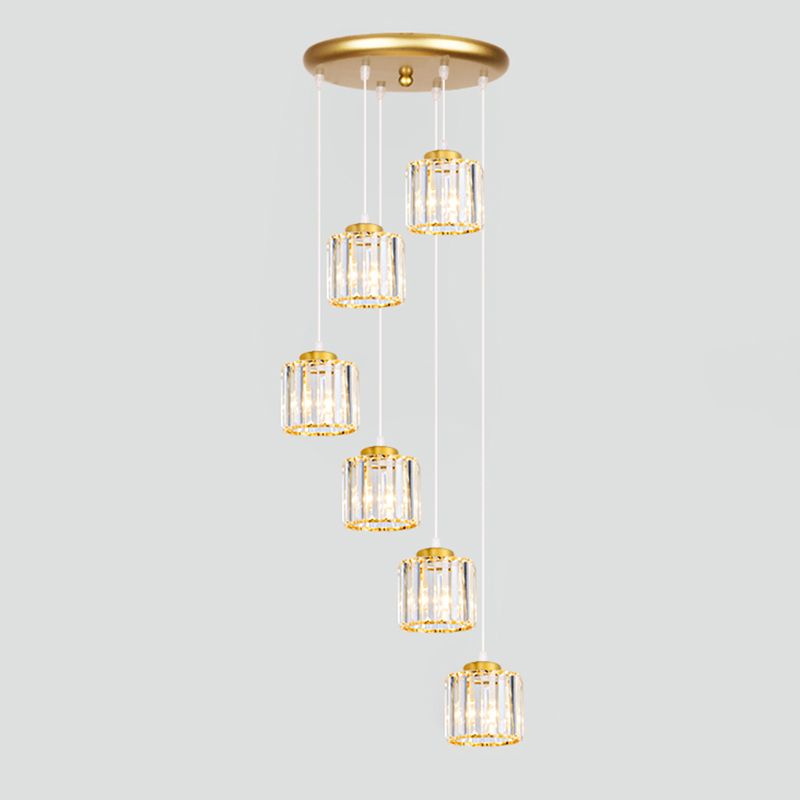 Geometrischer Schattenstreppenhänke Lichtglas zeitgenössischer Multi -Licht -Anhänger