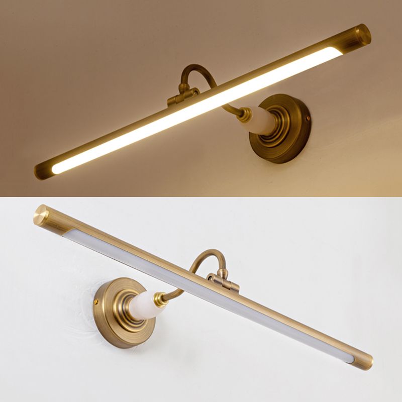 Mid secolo moderno moderno cilindrico a parete vanità luci rame 1 monte a parete leggera lampada in oro in oro