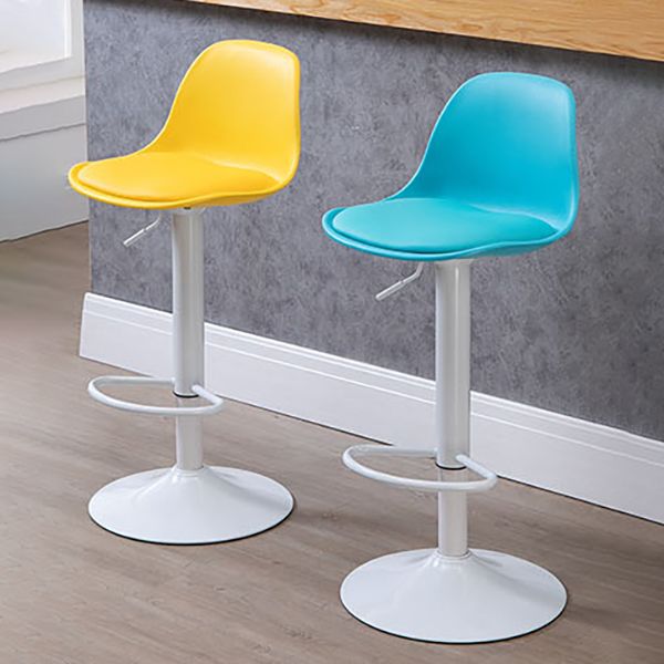 Plastic Adjustable Height Bar Stool Contemporary Upholstered Bar Stool