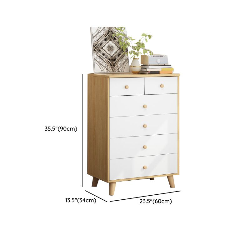Scandinavian Natural Wood Storage Chest with Drawers for Home