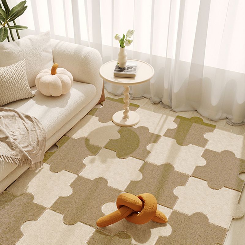 Modern Carpet Tiles Shag Puzzle Detail Color Block Carpet Tiles