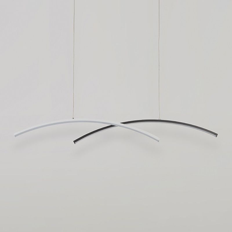 Black and White Ceiling Pendant Fixture Aluminum LED 2 - Light Kitchen Island Light