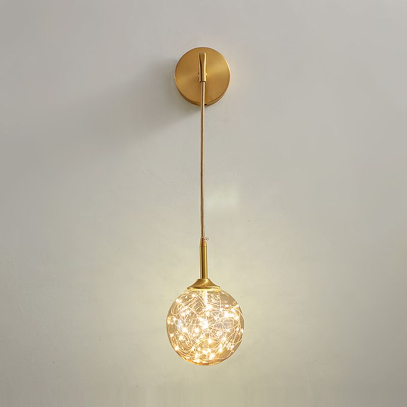 Glass Globe Wall Sconces Modern Style 1 Light Wall Mounted Lamps