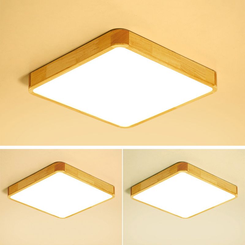 Holz 1-Licht Flush Lampe Armaturen modernen Stil Geometrische LED Flush Deckenleuchten