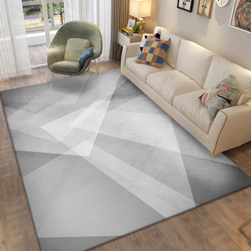 Brown Modern Indoor Rug Polyester Geometric Rug Non-Slip Backing Rug for Home Decoration