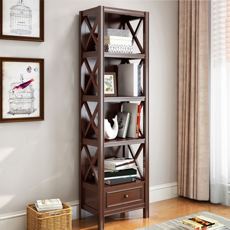 Solid Wood Rectangle Bookcase Nordic Style Storage Bookshelf