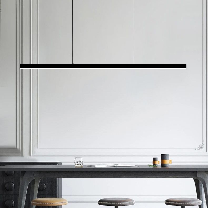 Modern Copper Island Lighting Fixtures Linear 1-Light Restaurant LED Suspension Lamp