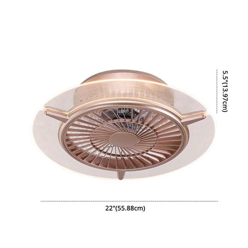 Roségold -Scheibe -Form -Spülen -Deckenventilator Leuchtt
