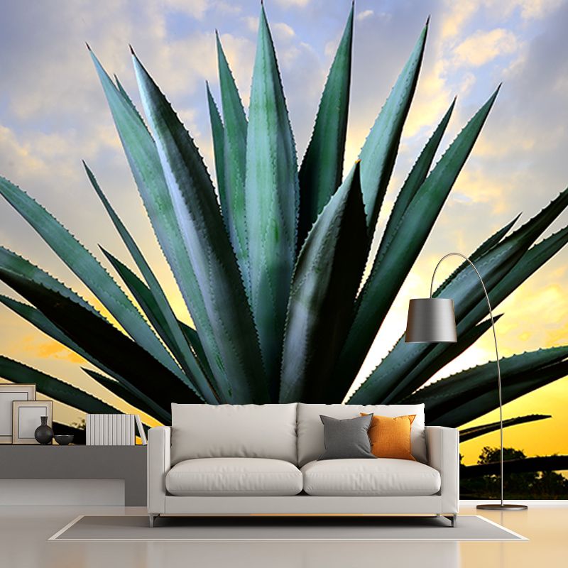Agave Plant Wall Covering for Living Room Bedroom Home Decor, Customized Size