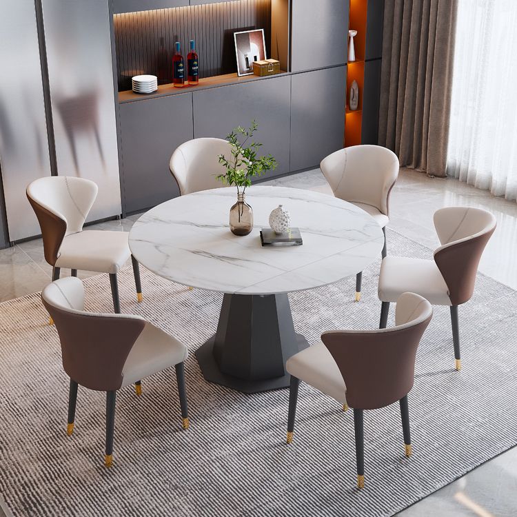 Modern Round Stone Dining Table Set 1/2/5/7 Pieces Dining Set for Home Use