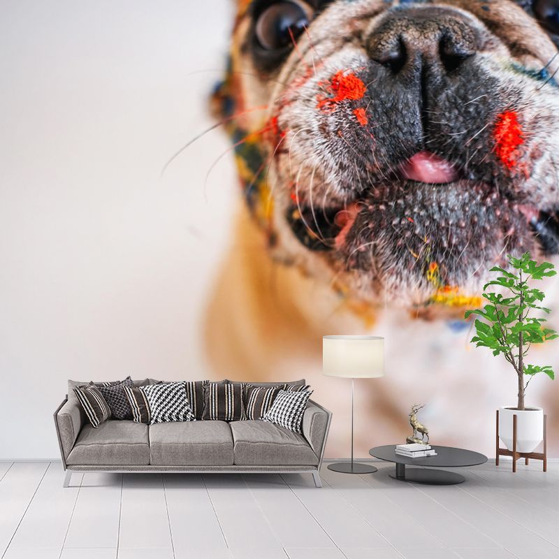 Horizontal Photography French Bulldog Mural Stain Resistant Wall Art for Bedroom
