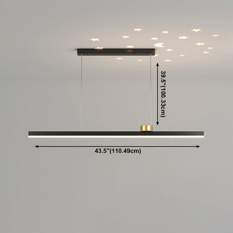 Dining Room LED Island Light Modern Style Kitchen Bar Rectangle Pendant Lamp