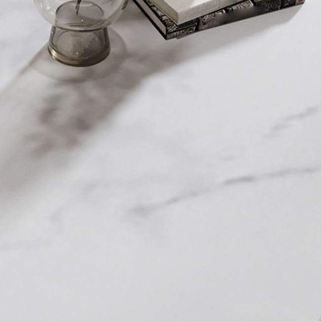 Modern Oval Dinette Table White Home Kitchen Dinner Stone Top 4-foot Resin Table