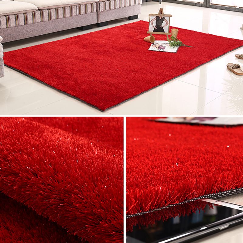 Moderner Wohnzimmer Teppich rein Farbe Rotes Bereich Teppich Polyester Nicht-Rutsch-Backing Teppich