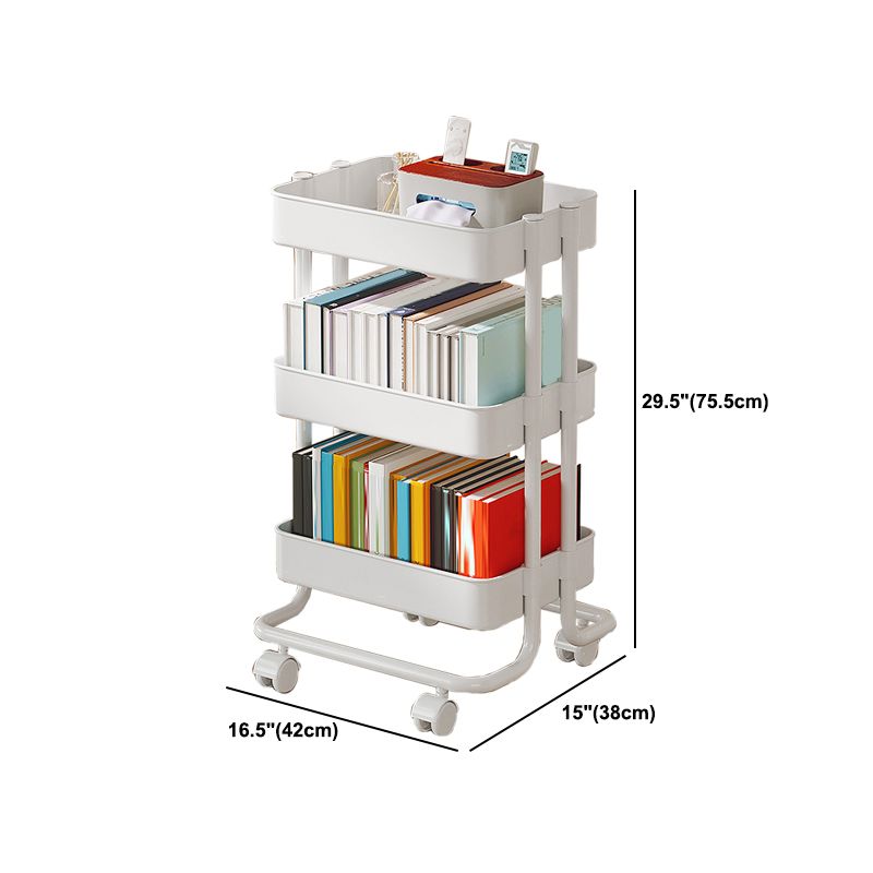 Modern Plastic Bookshelf White Etagere Vertical Open Shelf Bookcase