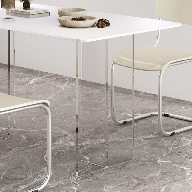 1/2/5/7 Pieces Modern Sintered Stone Top Dining Acrylic Base Set for Home