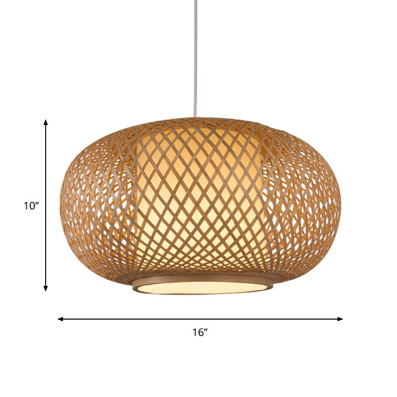Lintería de iluminación colgante Tradición de bambú 1 bulbo 16 "/19.5" kit de lámpara colgante de madera de ancho