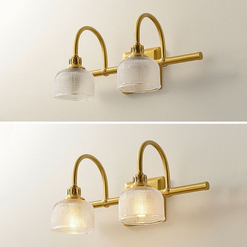 Postmodern Dome Vanity Sconce Lights Prismatic Glass Wall Mount Light Fixture for Bathroom